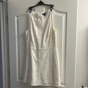 H&M White Sleeveless A-Line Mini Dress